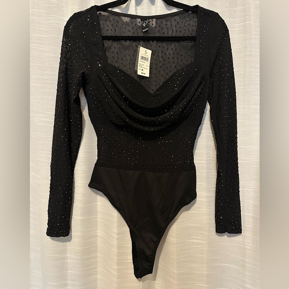 Windsor Black Sheer sparkle Bodysuit